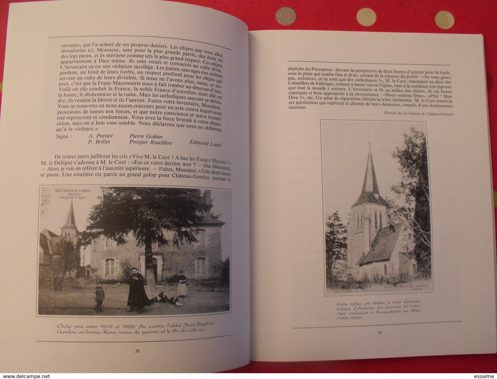 chroniques de mon village : Fromentières. Mayenne. Paul Boisseau, instituteur. éditions Siloë 1987 Laval