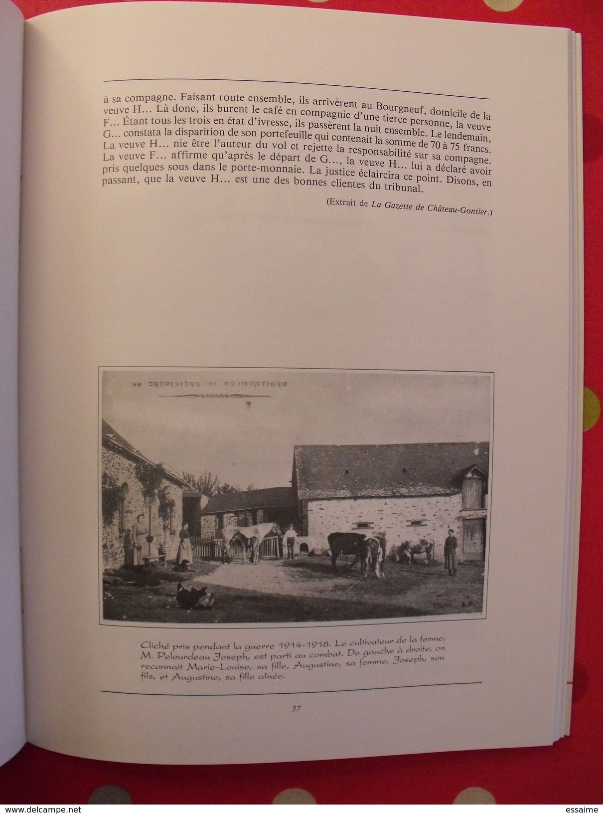 chroniques de mon village : Fromentières. Mayenne. Paul Boisseau, instituteur. éditions Siloë 1987 Laval