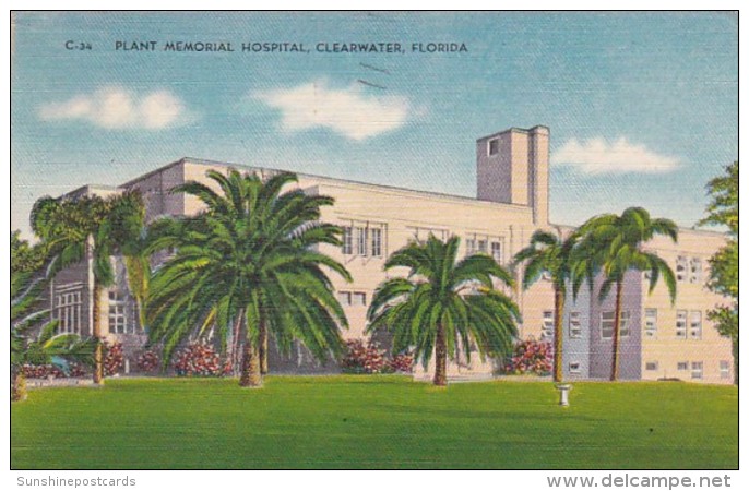 Florida Clearwater Plant Memorial Hospital 1945 - Clearwater