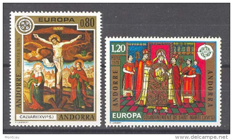 French Andorre. 1975 Europe Y=243-4 E=264-5 Sc=236-7 - Unused Stamps