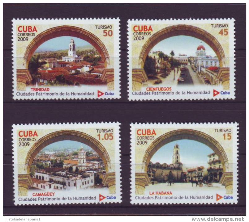 2009.54 CUBA 2009 COMPLETE SET MNH PATRIMONIO CITY. CIUDADES PATRIMONIO. LA HABANA. CAMAGUEY. TRINIDAD. CIENFUEGOS. - Neufs