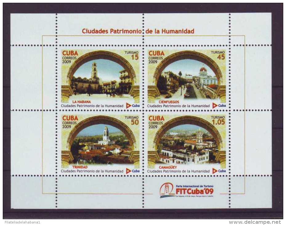 2009.54 CUBA 2009 COMPLETE SET MNH PATRIMONIO CITY. CIUDADES PATRIMONIO. LA HABANA. CAMAGUEY. TRINIDAD. CIENFUEGOS. - Neufs