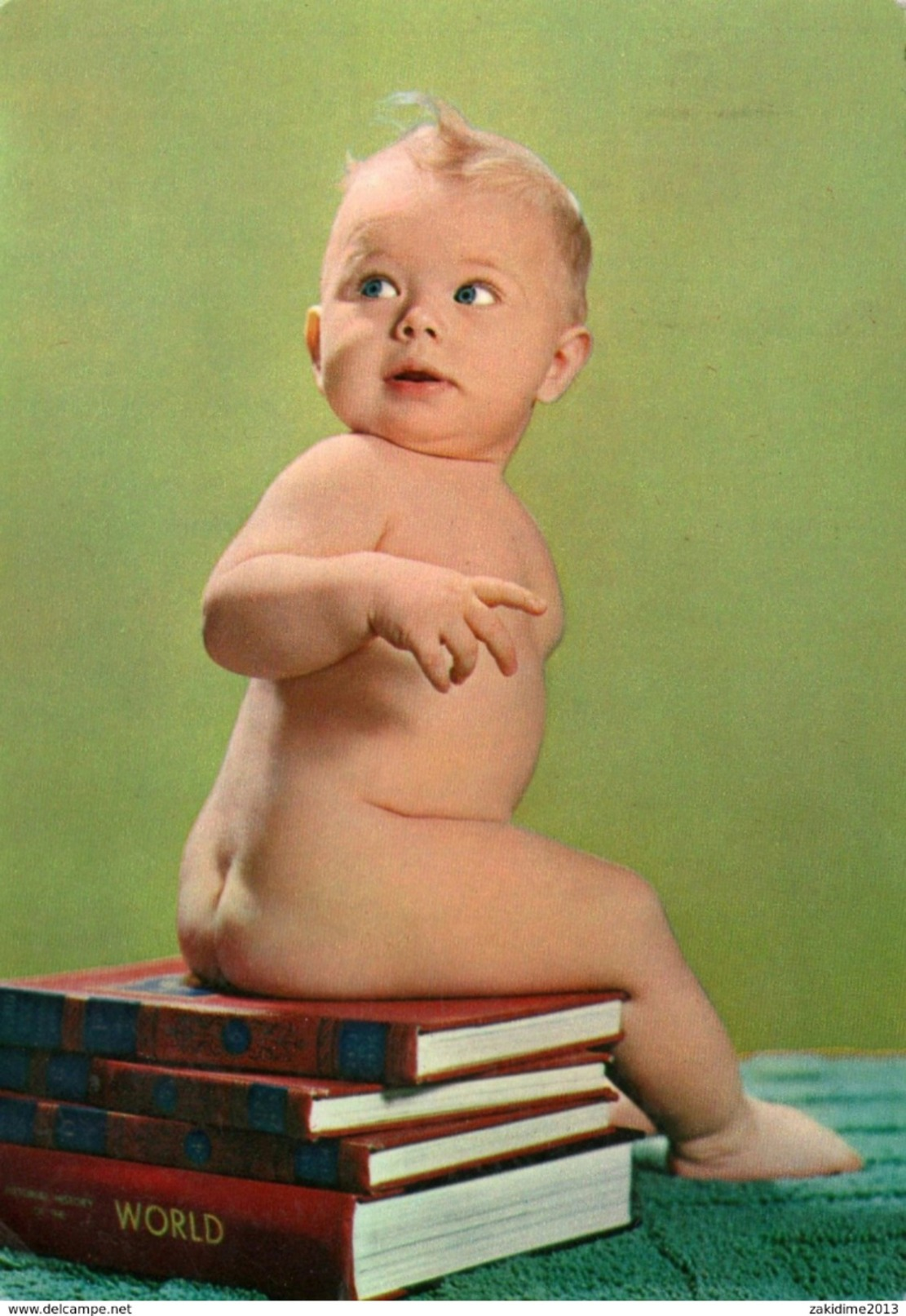 Children Nude Baby Boy In Book Bosnia Print - Other & Unclassified