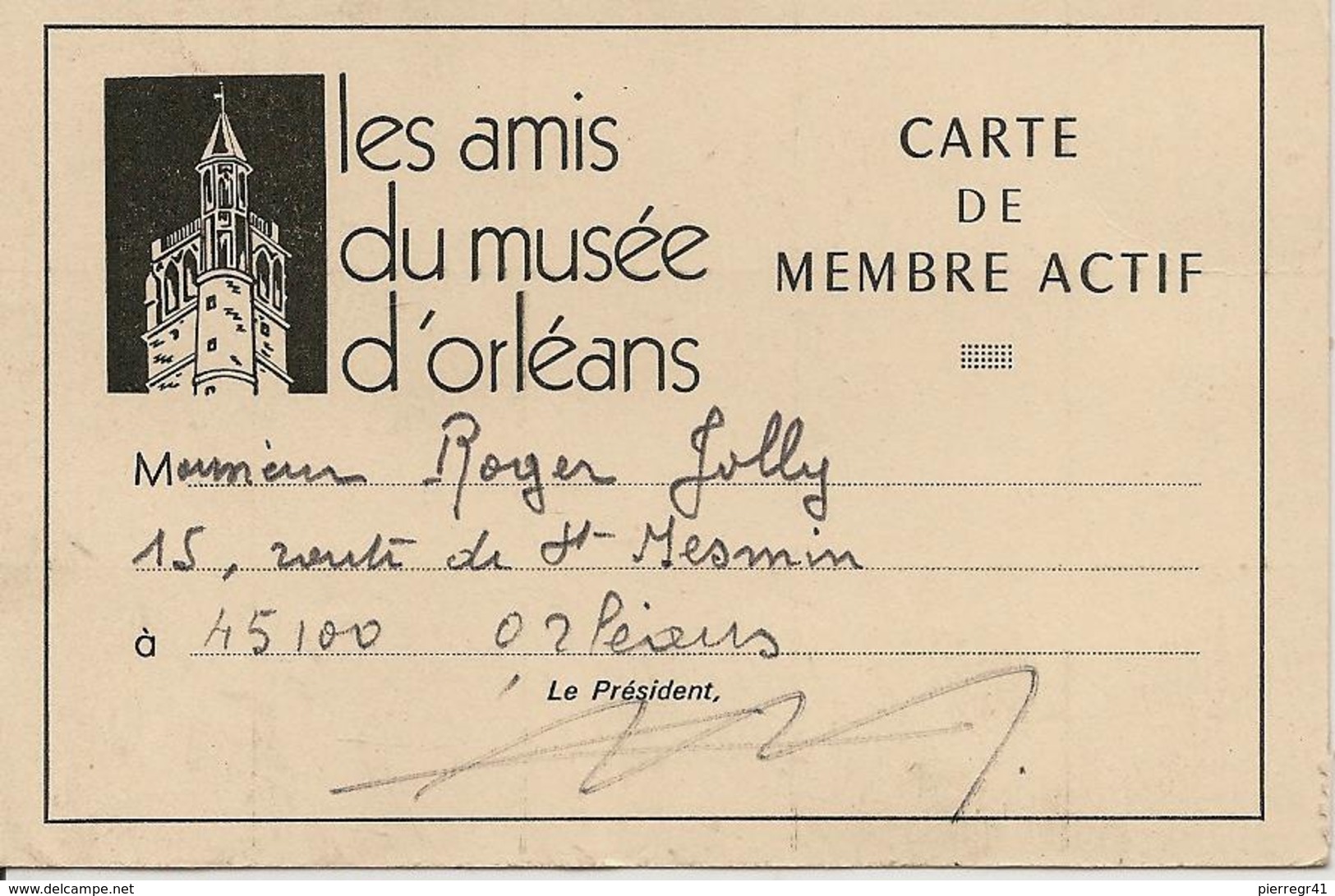 CARTE-DE MEMBRE ACTIF-1978-Les AMIS Du MUSEE D ORLEANS-TBE - Non Classés