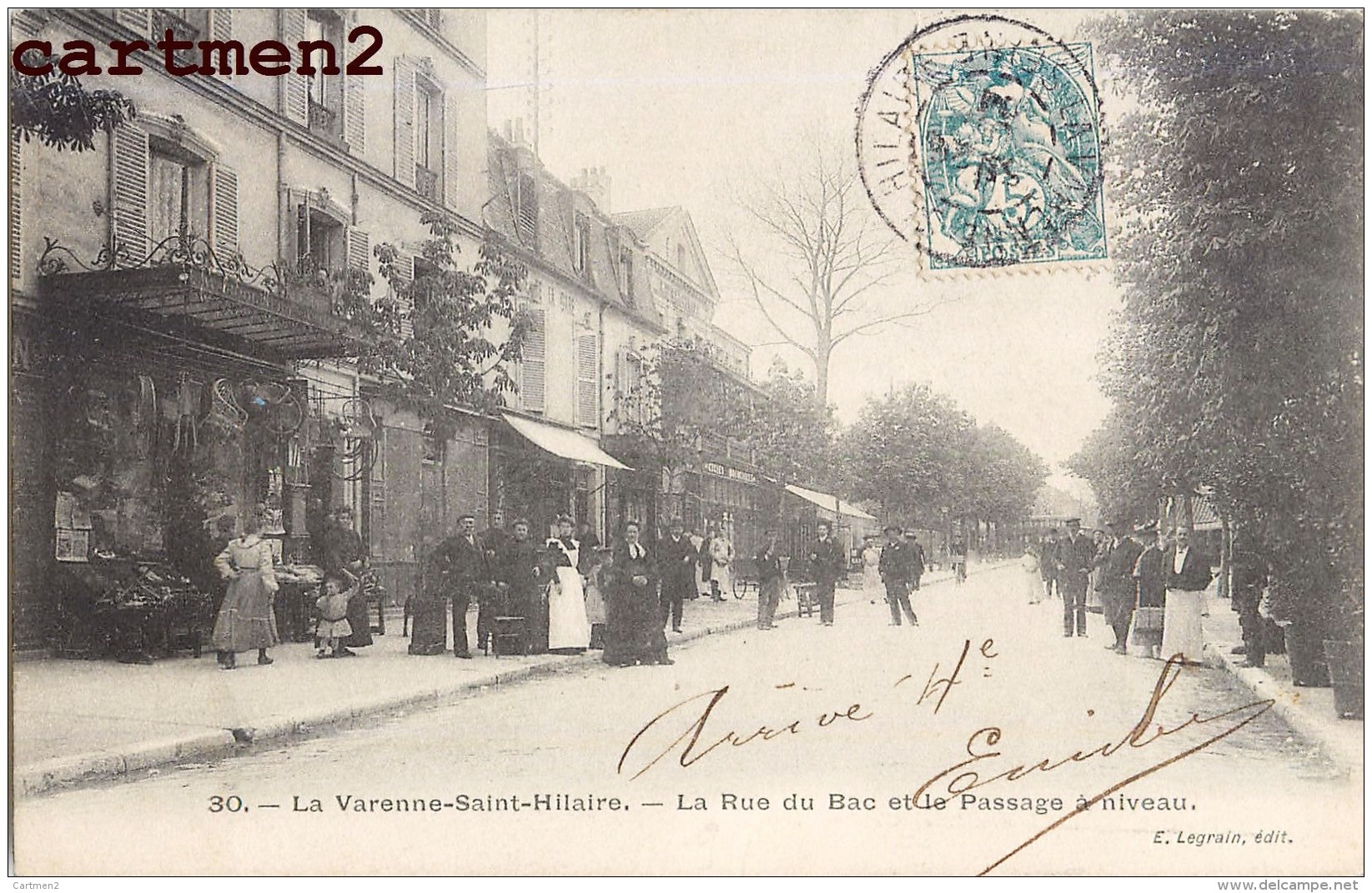 LA VARENNE-SAINT-HILAIRE LA RUE DU BAC ET PASSAGE A NIVEAU ANIMEE 94 - Other & Unclassified