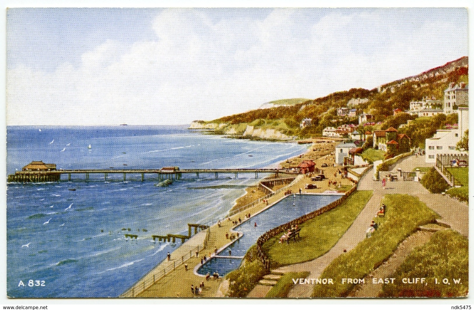 VENTNOR : FROM EAST CLIFF (ARTIST - BRIAN GERALD) - Ventnor