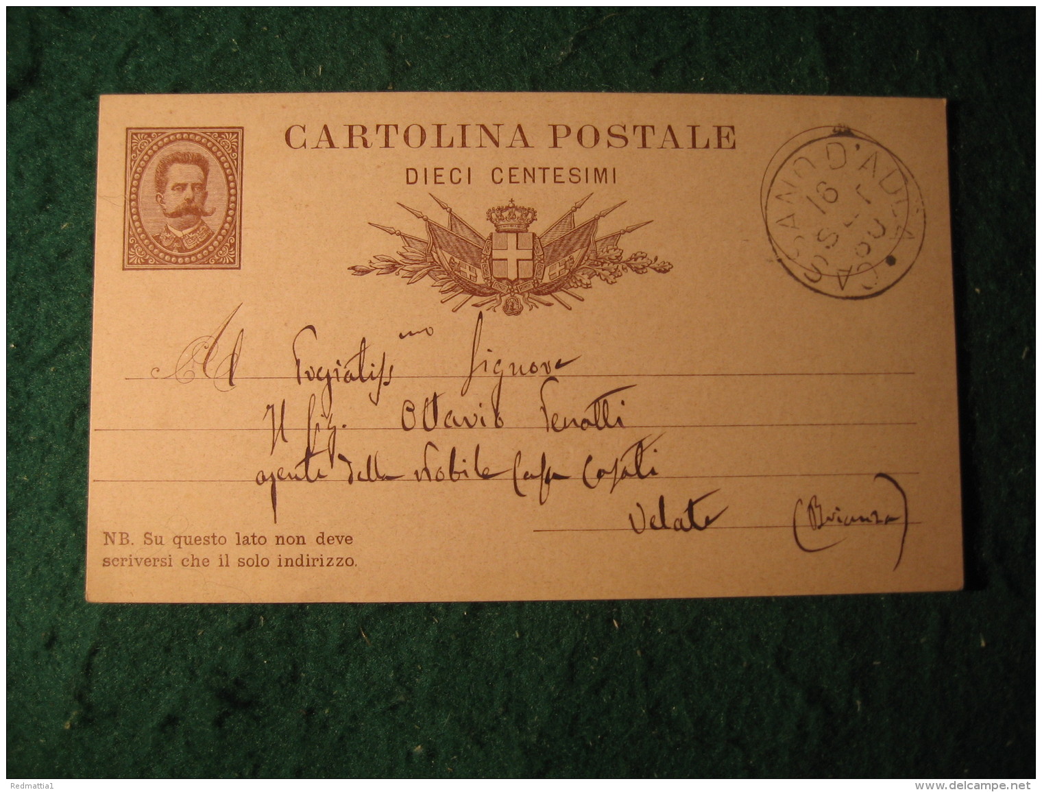 Regno Italia C. 10 Cartollina  Postale     -  16 SETTEMBRE 1880 ANNULLO CASSANO D'ADDA  -  144 - Nuovi