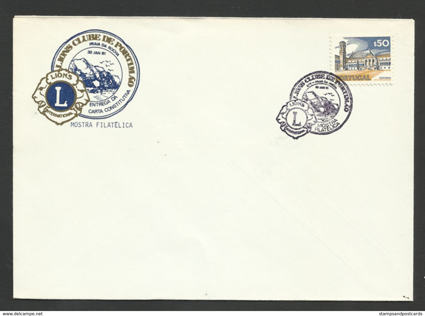 Portugal Cachet Commémoratif Lions Portimão Algarve 1981 Event Postmark Lions - Rotary, Lions Club