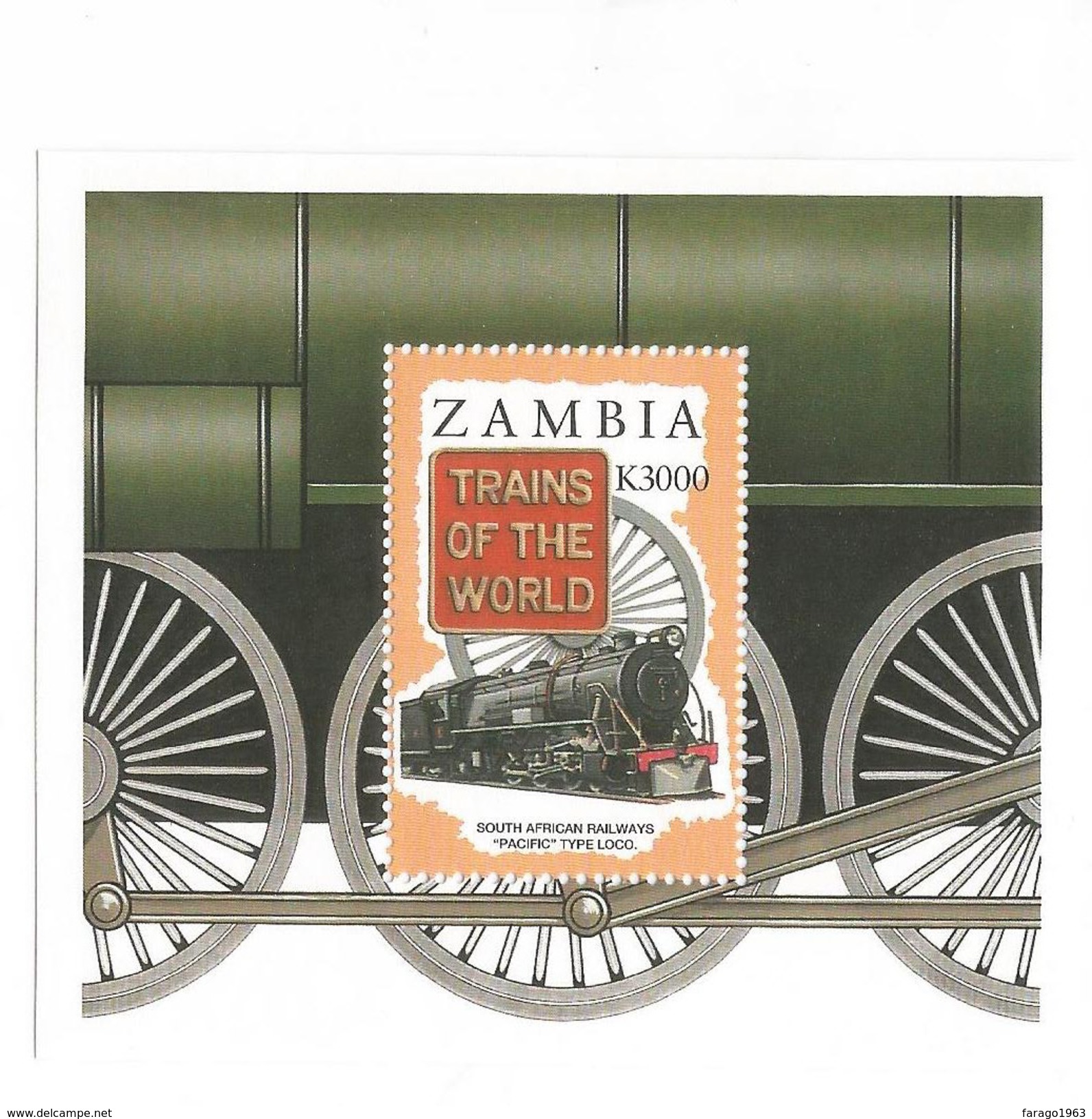 1997 Zambia Railway Trains Of The World Complete Set Of 6+ 3 Sheets MNH - Zambia (1965-...)