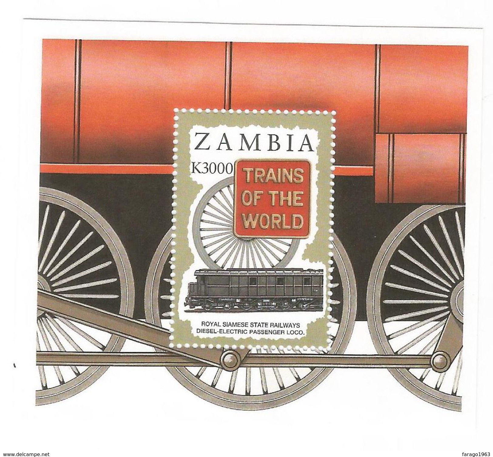 1997 Zambia Railway Trains Of The World Complete Set Of 6+ 3 Sheets MNH - Zambia (1965-...)