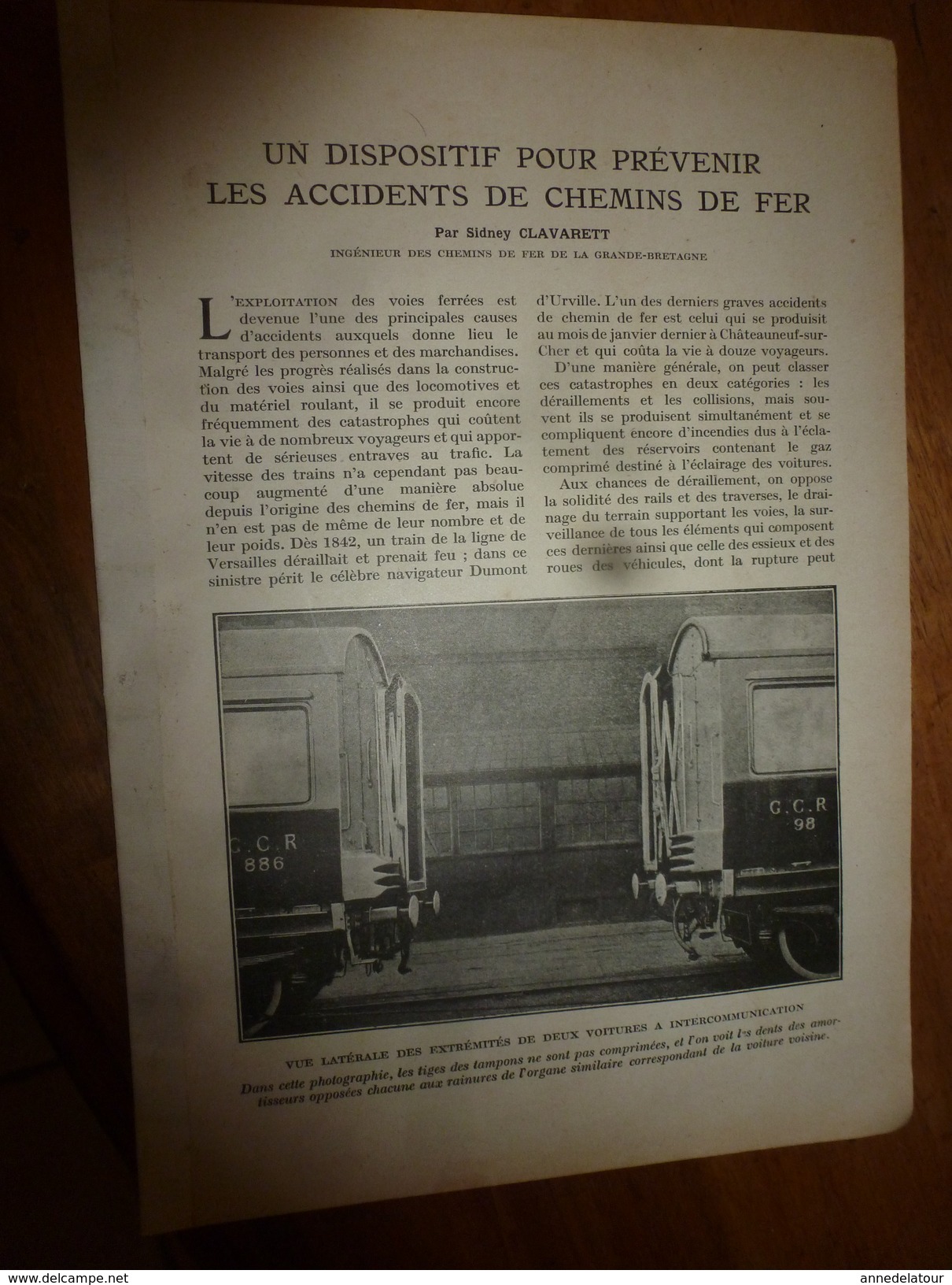 1917 LSELV  :Un Dispositif Pour Prévenir Les Accidents De CHEMINS DE FER  ( Par Sidney Clavarett , British Engineer) - Chemin De Fer