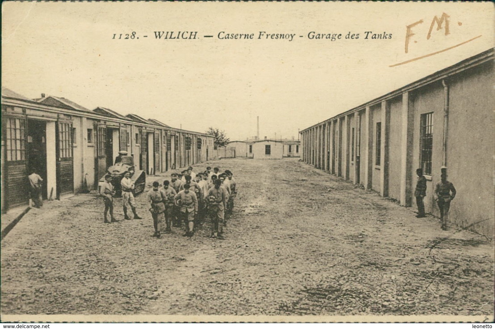 AK Willich Schiefbahn, Caserne Fresnoy, Garage Des Tanks, O 1924, Eckknick Oben Links (11223) - Willich