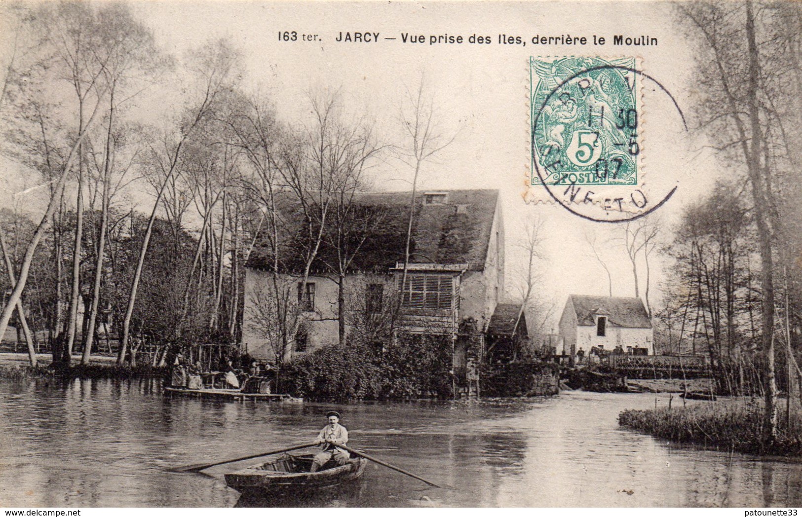 91 JARCY VUE PRISE DES ILES DERRIERE LE MOULIN ANIMEE BARQUE TERRASSE - Autres & Non Classés