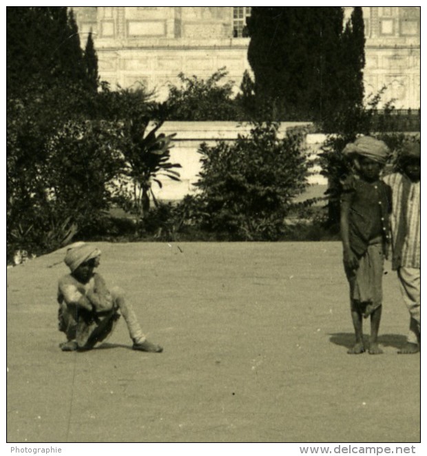 Inde Agra Jardins Du Taj Mahal Ancienne Stereo Photo Kurt Boeck 1906 - Stereoscopic