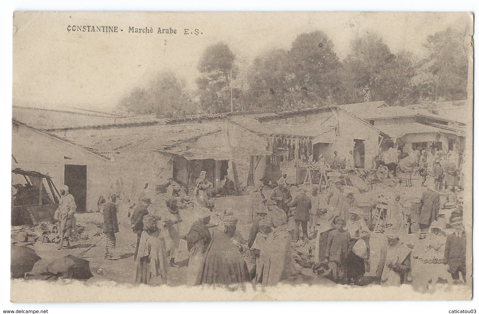 CONSTANTINE (Algérie) Marché Arabe - Belle Animation - Cachet 7ème Régiment Tirailleurs Indigènes - Constantine