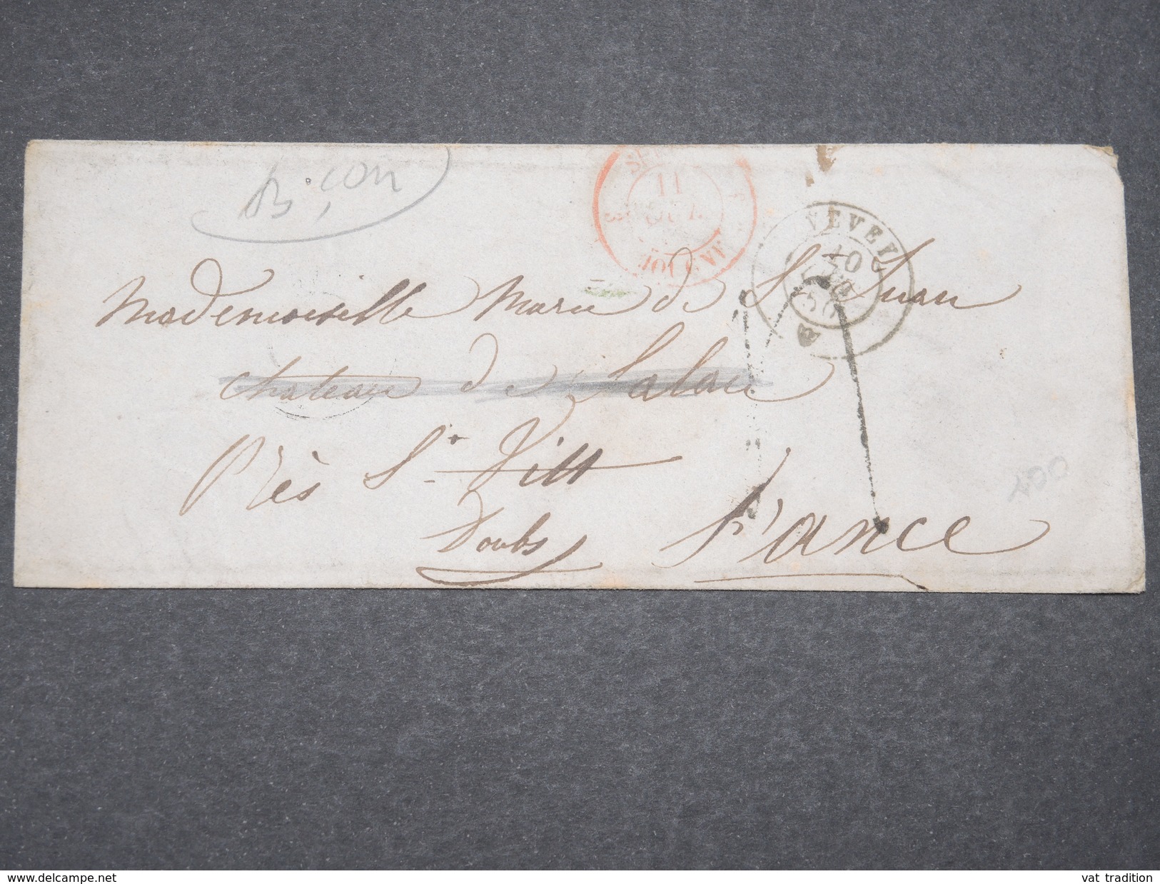 SUISSE - Lettre De Vevey Pour La France En 1850 - L 7490 - ...-1845 Préphilatélie