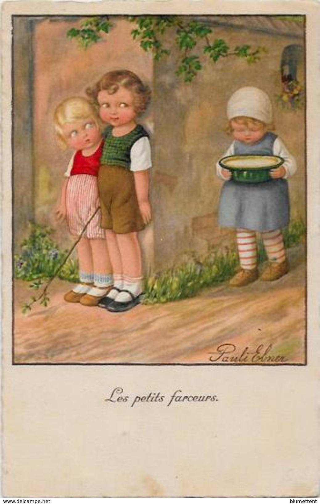 CPA Pauli EBNER Enfants Type Bouret AGB Dans Un D Numéro 1216 écrite - Ebner, Pauli