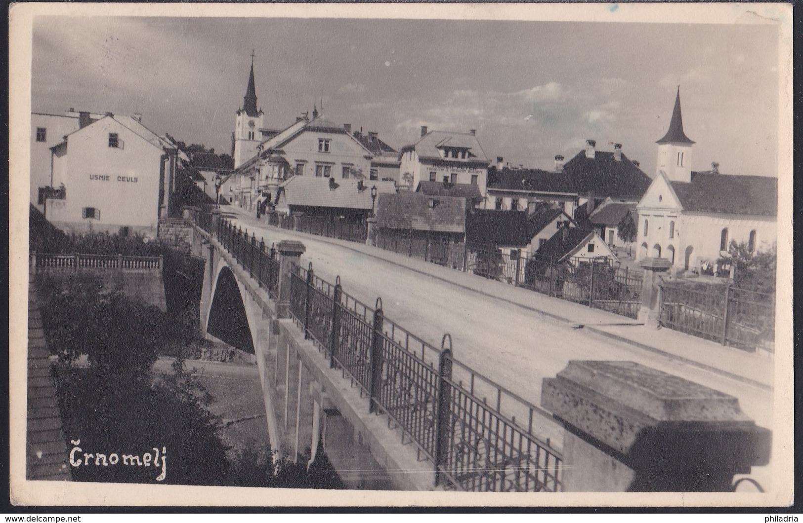 &#x10C;rnomelj, Bridge, Mailed 1941, Stamp Removed - Slovenia