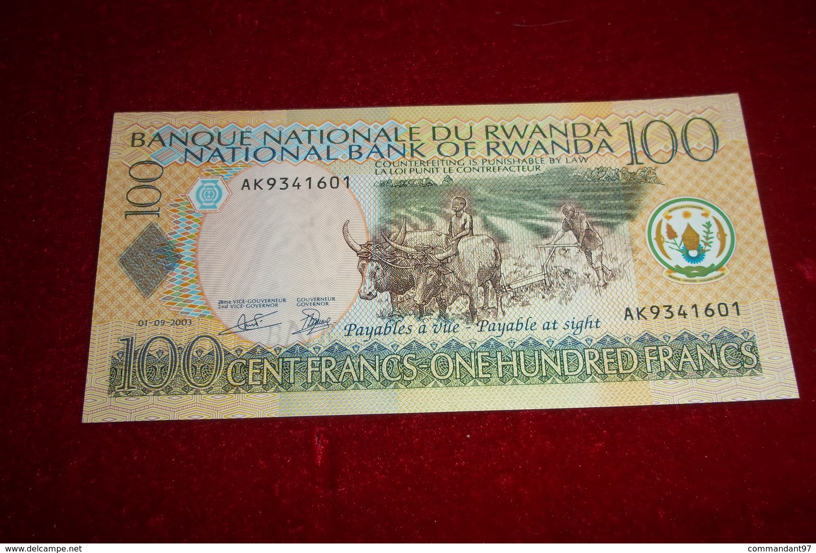 5 billets RWANDA ANNEE 1960 à 2000 unc