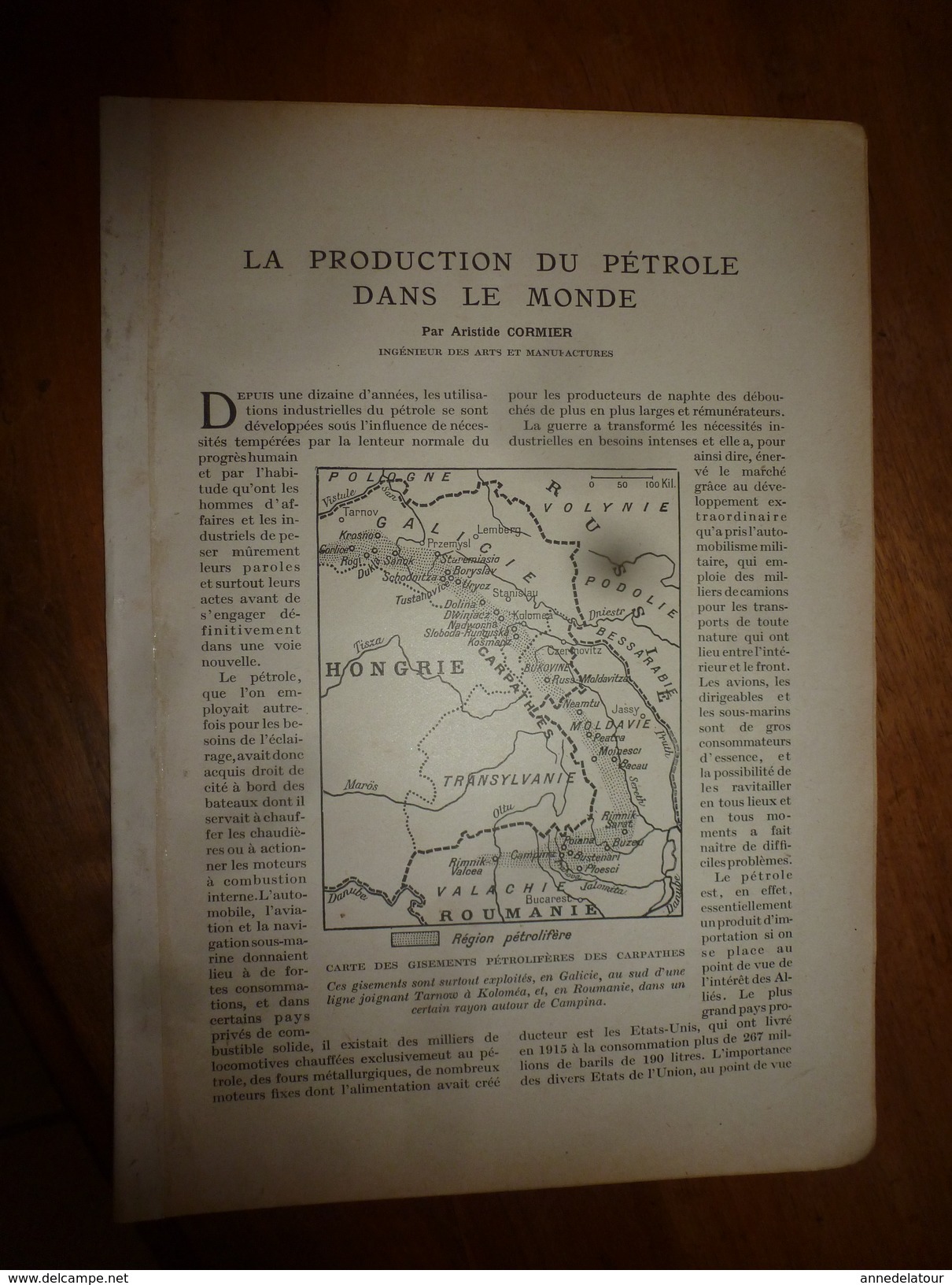 1917 LSELV  :Production Pétrole Dans Le Monde (par Aristide Cormier Ingénieur Des Arts Et Manufactures); Les Sous-marins - Documents