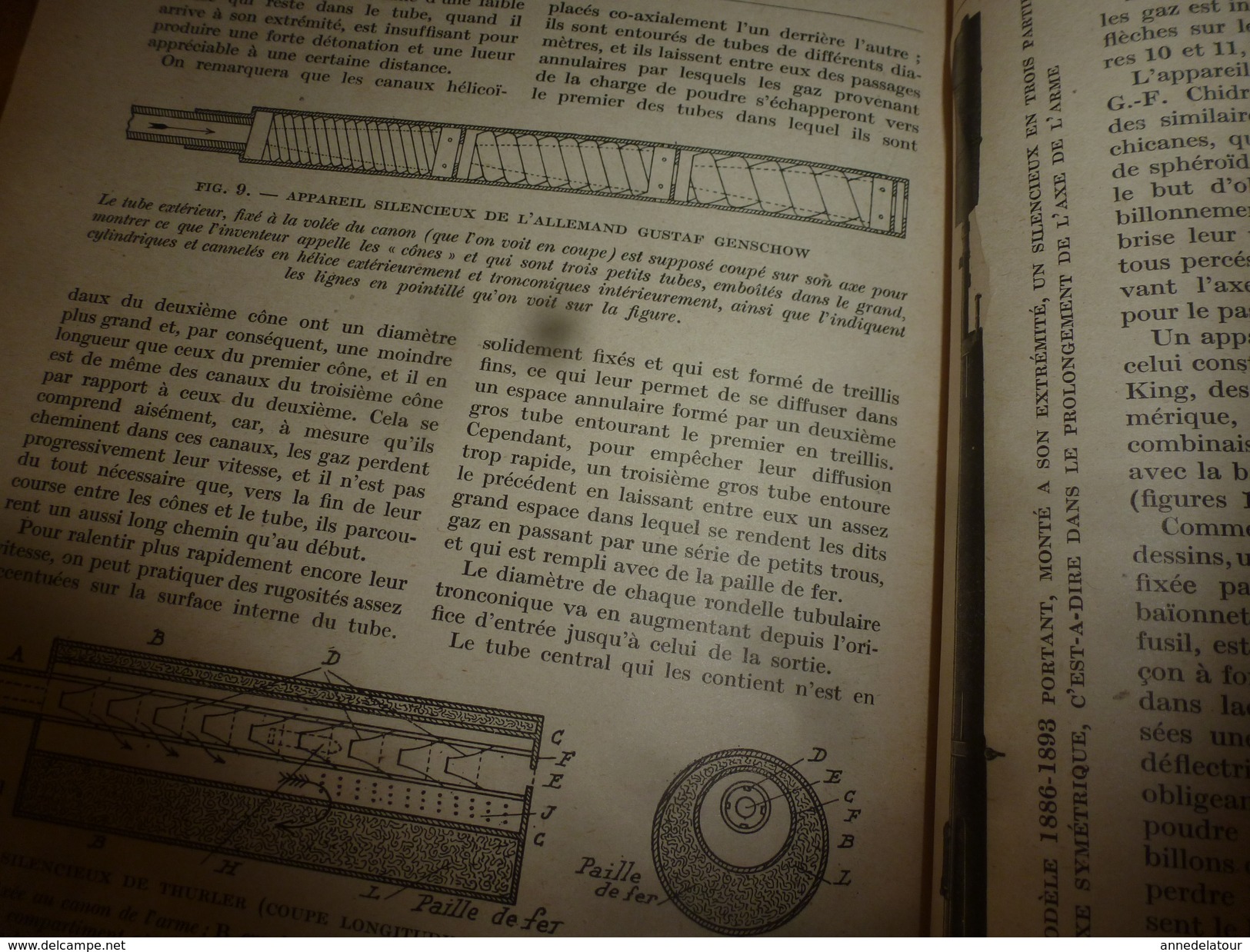 1917 LSELV :Appareils pour tirer FUSILS et CANONS sans bruit et sans flamme,par Charles Clemandon officier d'artillerie