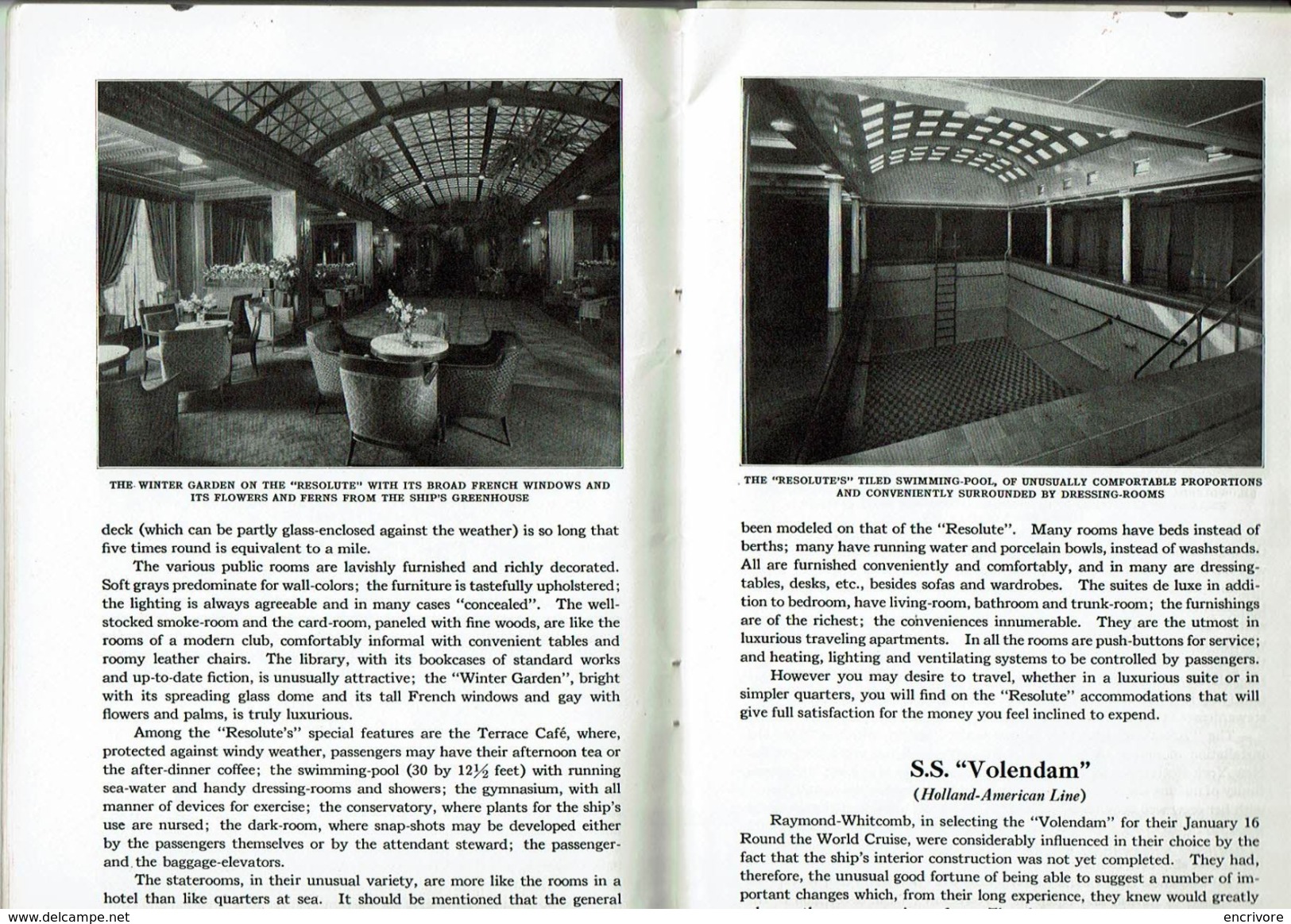 Catalogue RAYMOND WITHCOMB Round The World Cruises Voyages Autour Du Monde Amérique Asie Paquebot Resolute Volendam 1923 - Autres & Non Classés