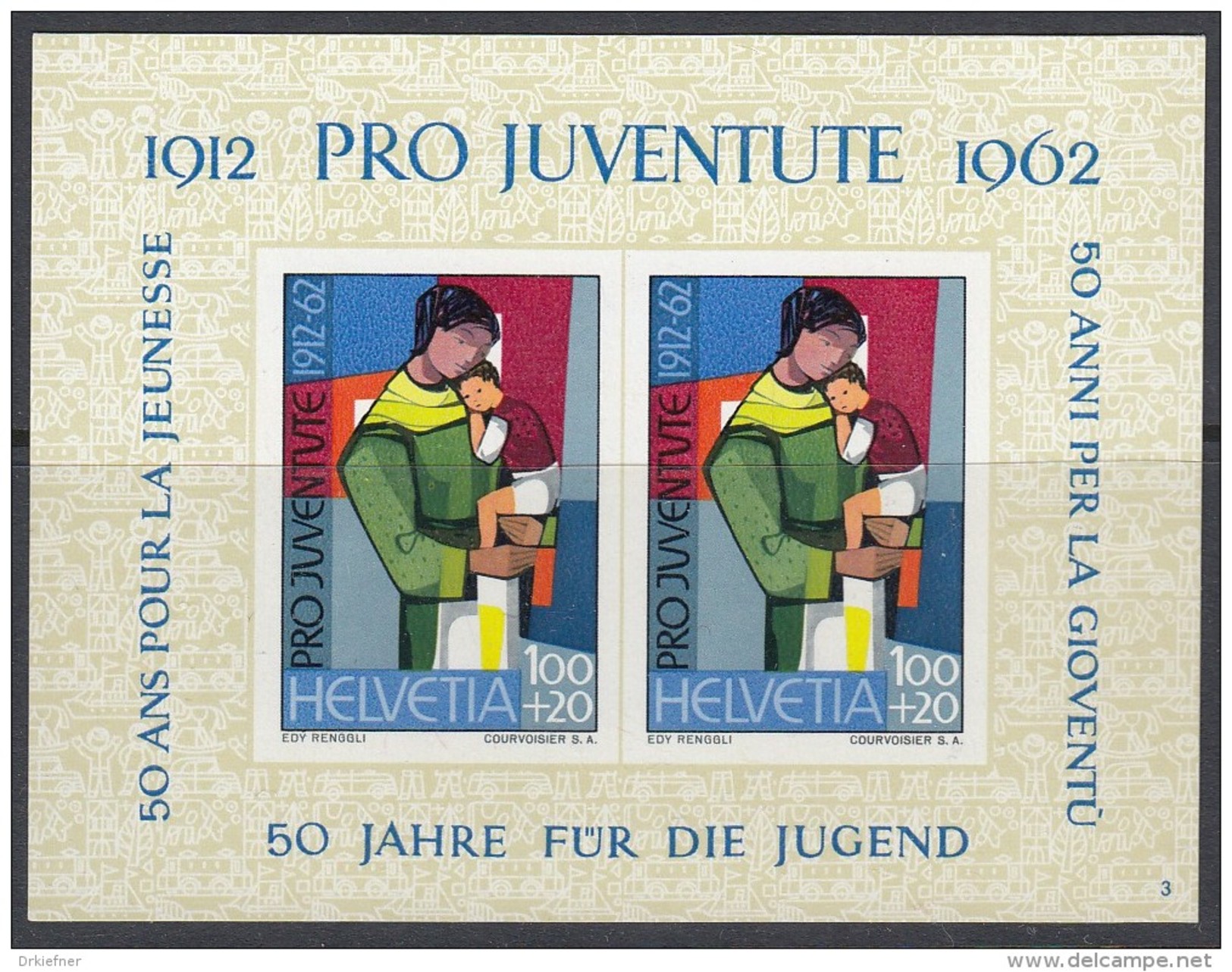 SCHWEIZ Block 18, Postfrisch **, 50 Jahre Pro Juventute 1962 - Blocks & Kleinbögen