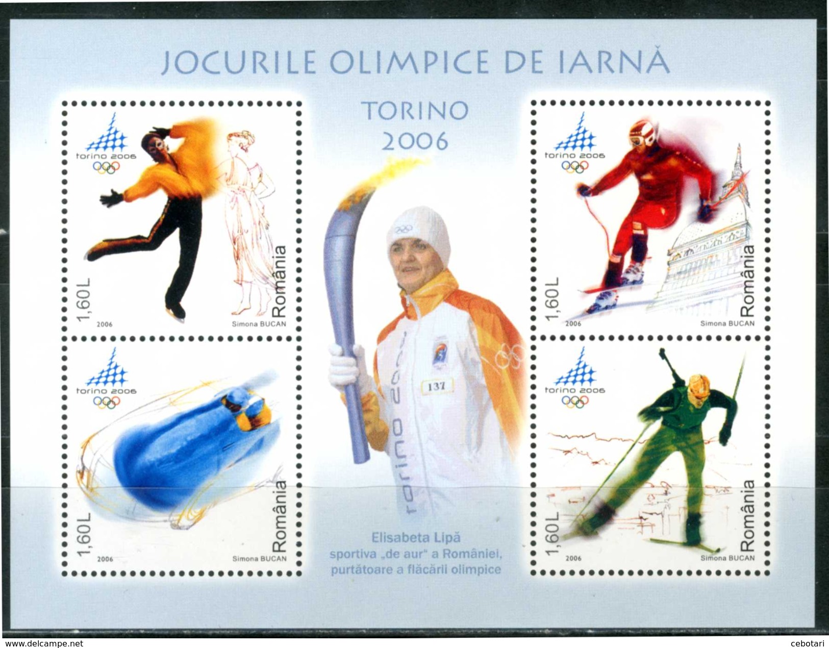 ROMANIA 2006** - Giochi Olimpici Invernali "Torino 2006"  - Block MNH Di 4 Val Come Da Scansione. - Hiver 2006: Torino