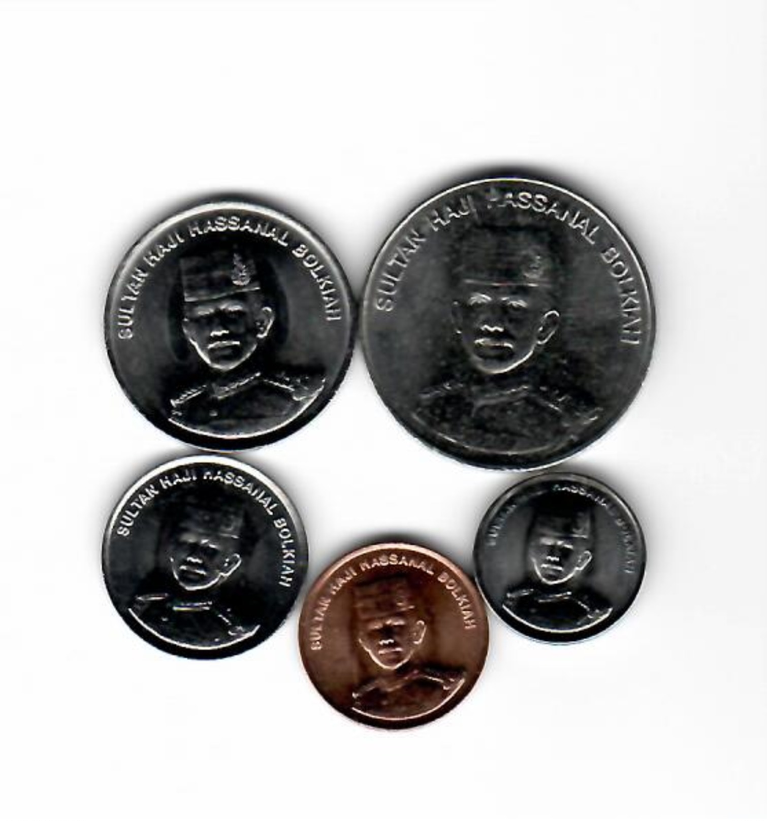 BRUNEI 5 HIGH GRADE COINS SET - Brunei