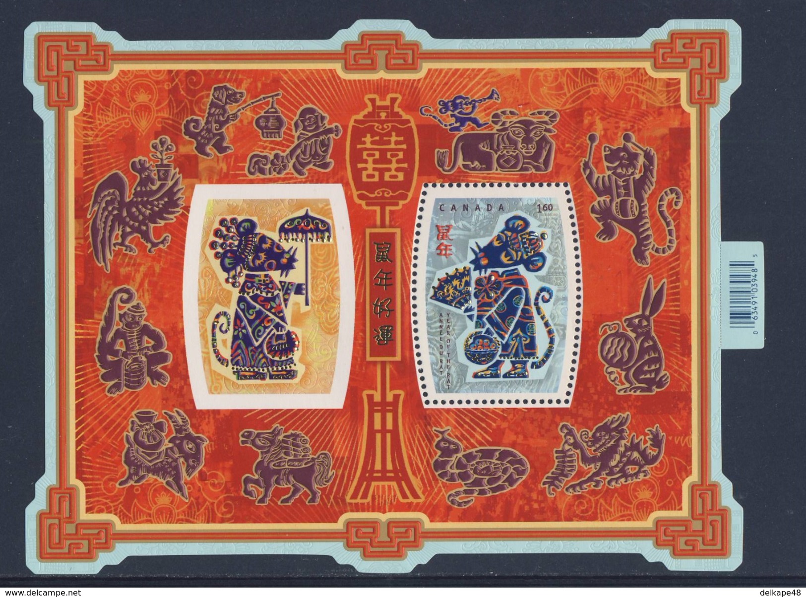 Canada 2008 Mi 2456 + B100 ** Year Of The Rat &ndash; Chinese New Year / Jahr Der Ratte - Chinesisches Neujahr - Astrologie