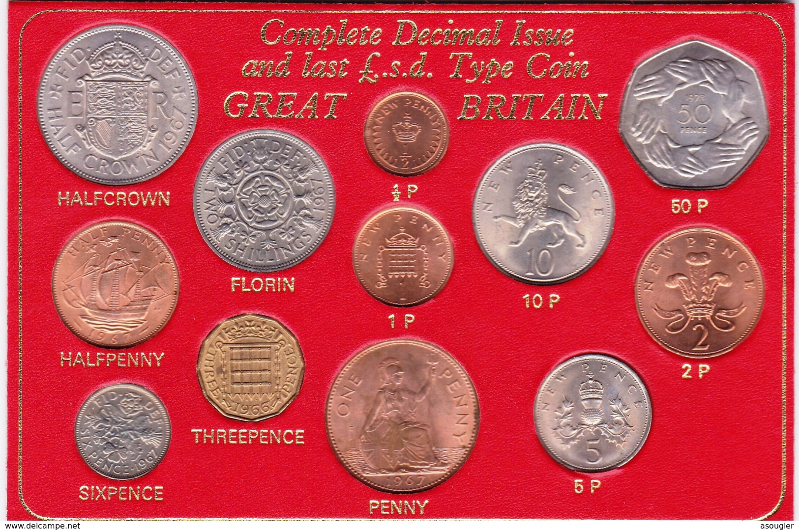 GREAT BRITAIN SET COINS UNC (free Shipping Via Registered Air Mail) - Colecciones