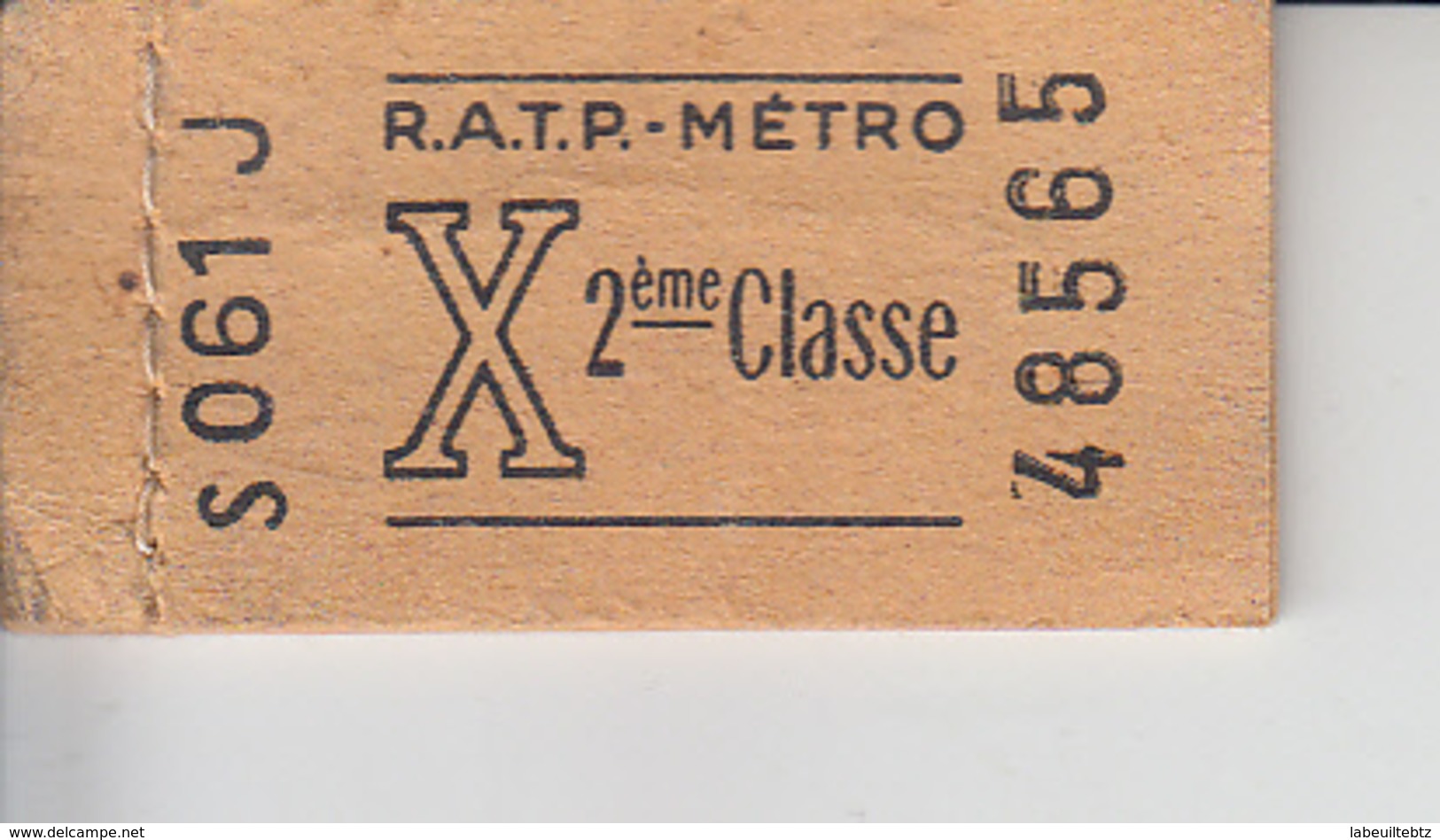 Carnet De 6 Ticket De Métro X 2 ème Classe - FRANCE  PRIX FIXE - Europa