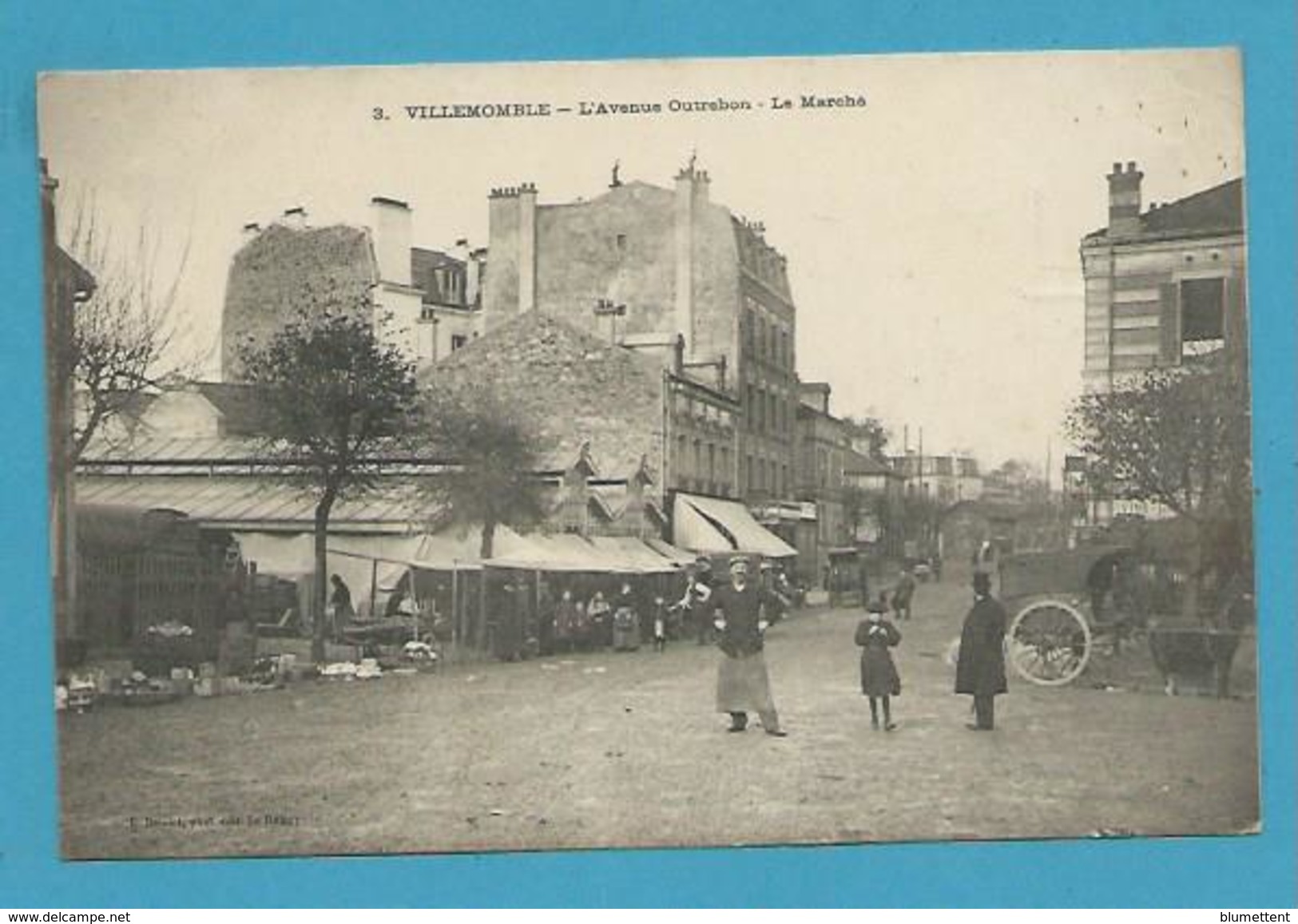 CPA 3 - Le Marché Avenue Outrebon VILLEMOMBLE 93 - Villemomble