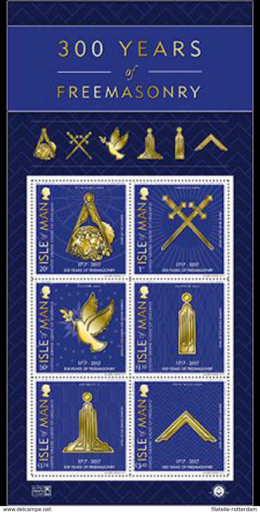 Man / Isle Of Man - Postfris / MNH - Sheet 300 Jaar Freemasonry 2017 - Man (Ile De)