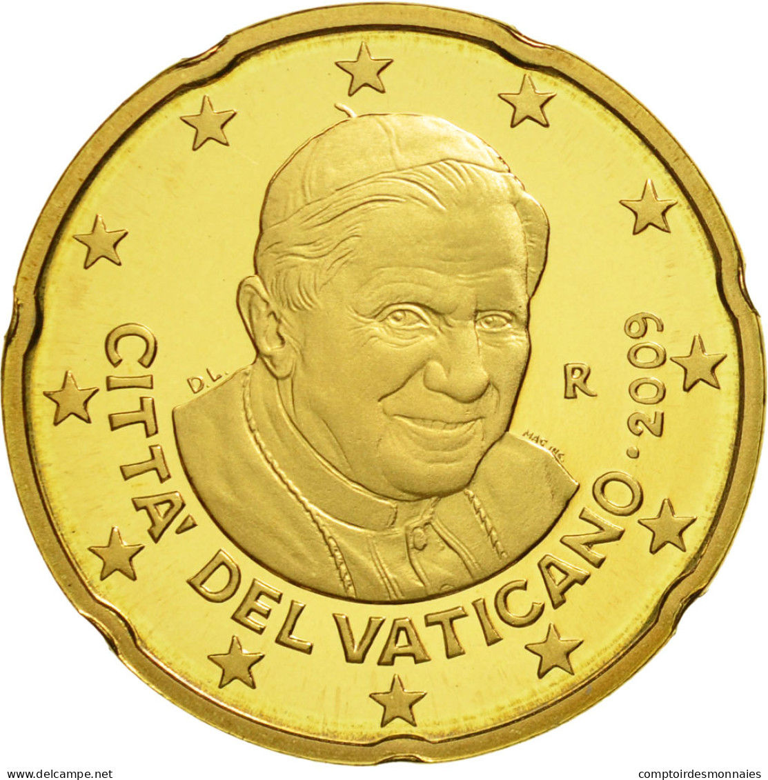 Cité Du Vatican, 20 Euro Cent, 2009, SPL, Laiton, KM:386 - Vaticano