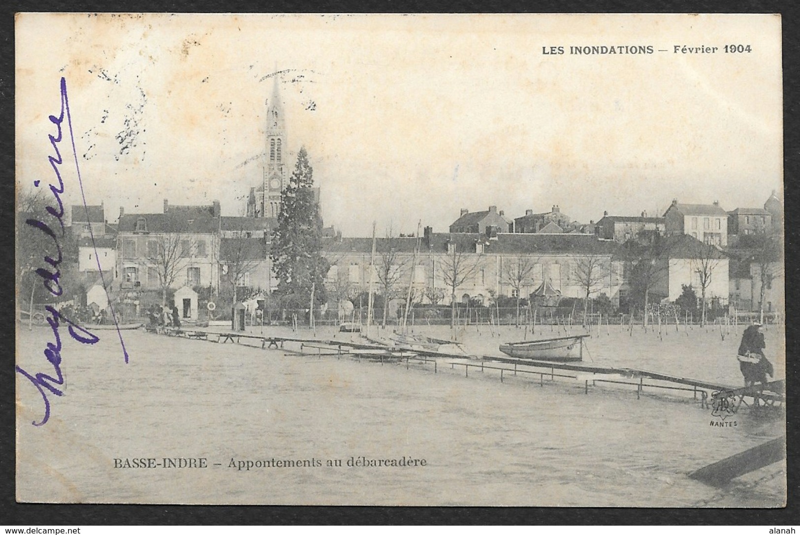 BASSE INDRE Inondations 1904 Appontements Au Debarcadère () Loire Atlantique (44) - Basse-Indre