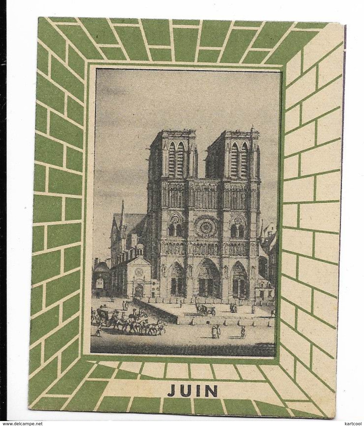 Loterie Nationale Juin 1948 Calendrier Format 8X10 Env Cm - Notre Dame De Paris - Small : 1941-60