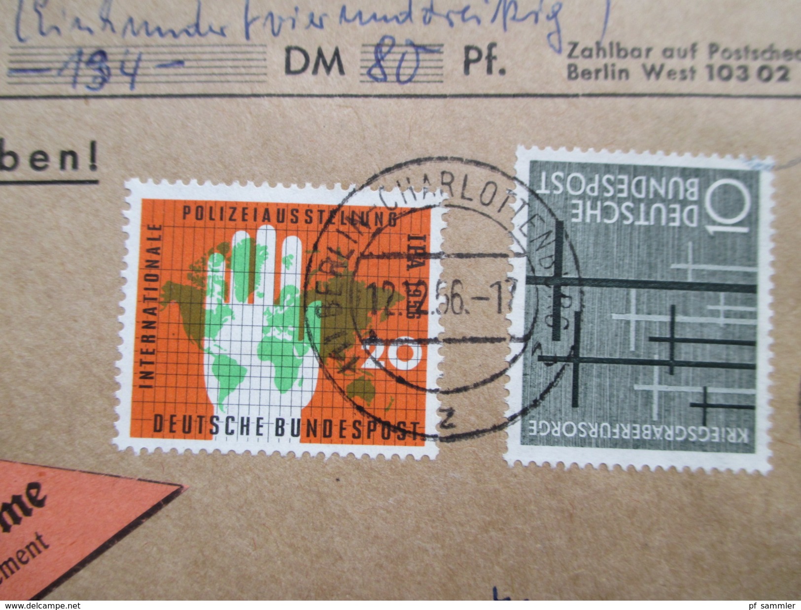 Berlin 1956 Nr. 153 MiF Mit BRD Nr. 240 / 248 Einschreiben / Nachnahme Berlin Charlottenburg 2 328 21N - Briefe U. Dokumente
