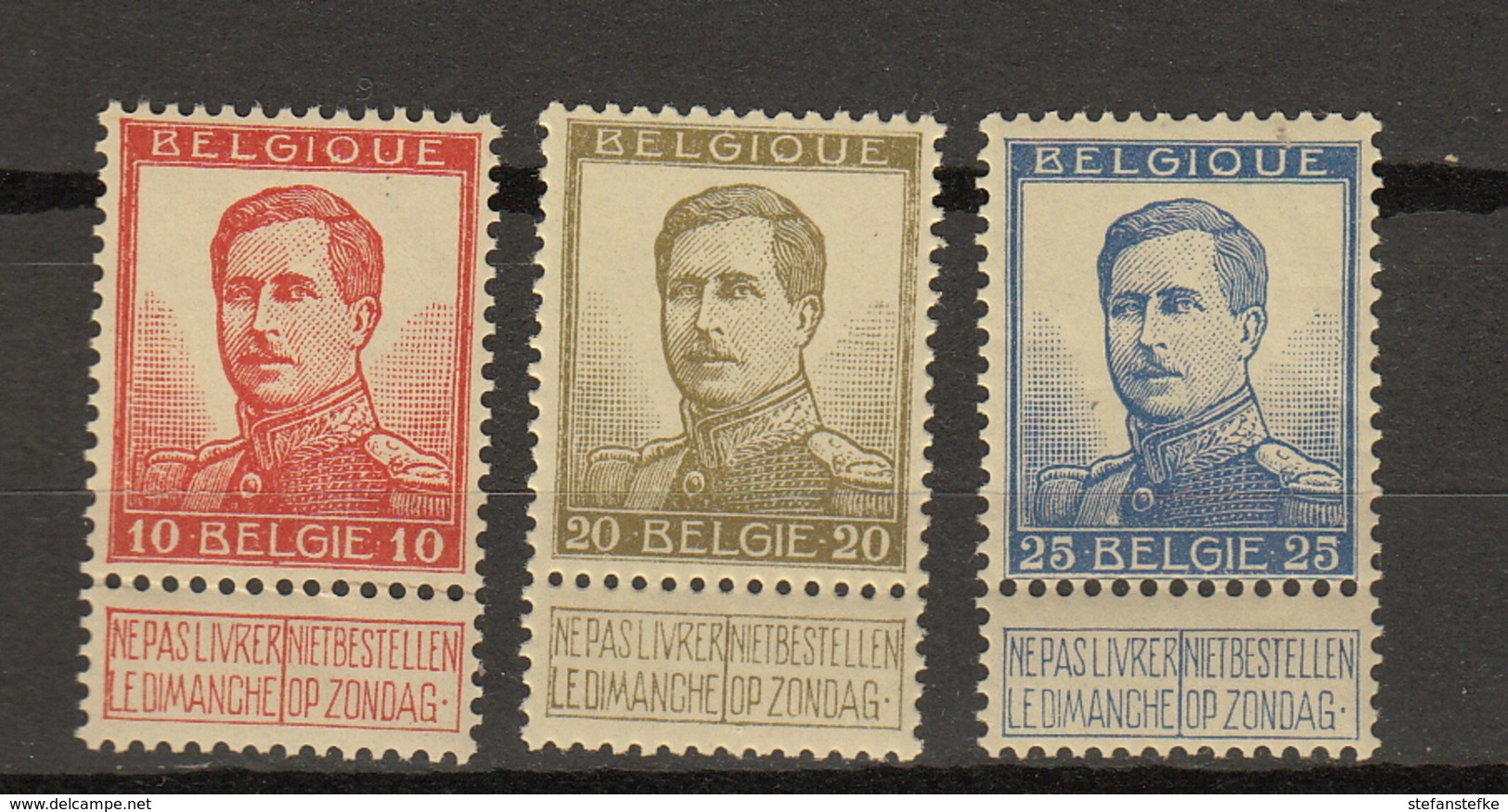 Belgie - Belgique Ocb Nr :  123 - 125  ** MNH  (zie  Scan) Pellens - 1912 Pellens