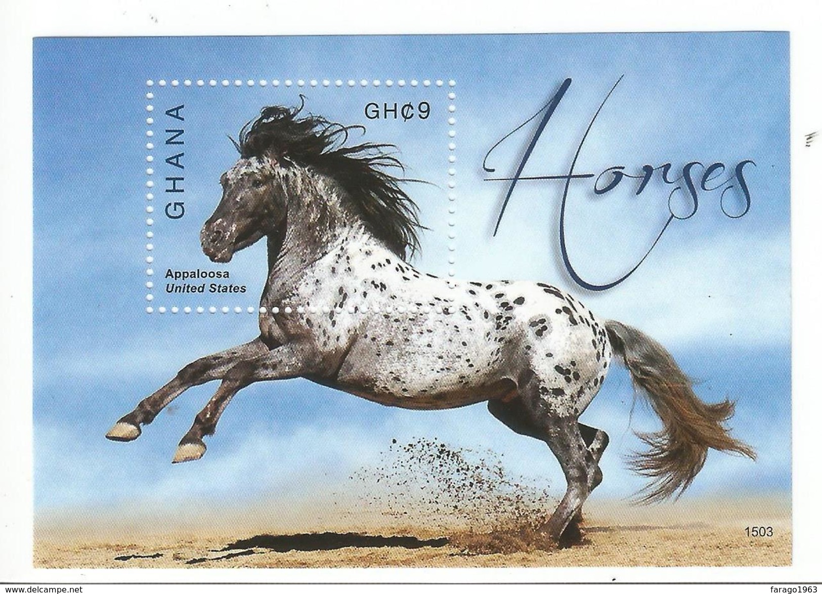 2015 Ghana Horses  Complete Set Of 4 Sheets  MNH  BELOW FACE VALUE - Ghana (1957-...)