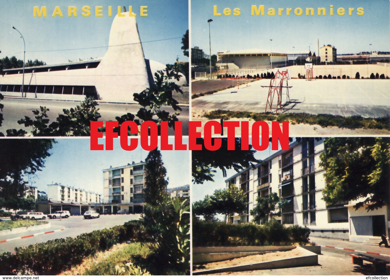 LES MARRONNIERS MARSEILLE 10 EME QUARTIER SAINT TRONC ENSEMBLE D´IMMEUBLE STADE PAROISSE MULTIVUE AUTO EDIT. LA CIGOGNE - Timone, Baille, Pont De Vivaux