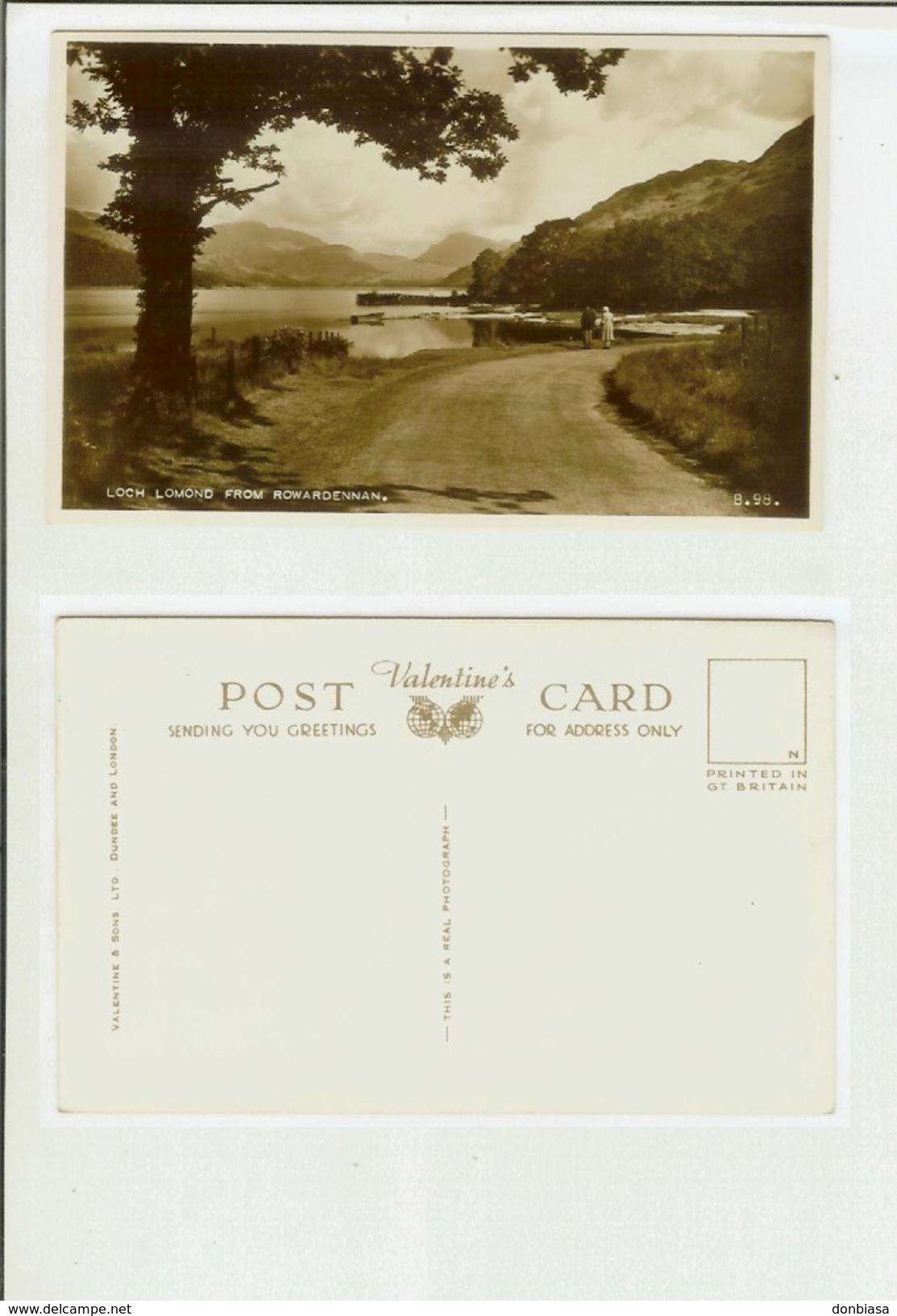 Loch Lomond From Rowardennan. Postcard Cm 9x14 - Dunbartonshire