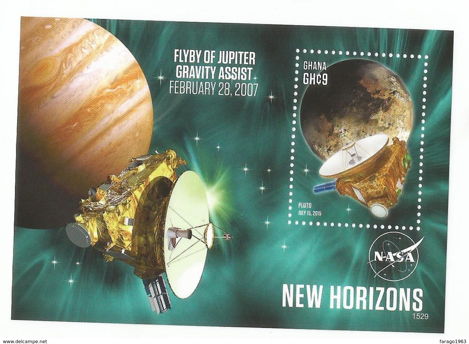 2015 Ghana NASA Space Planets New Horizons Visits Pluto Astronomy  Complete Set Of 2 Sheets  MNH  BELOW FACE VALUE - Ghana (1957-...)