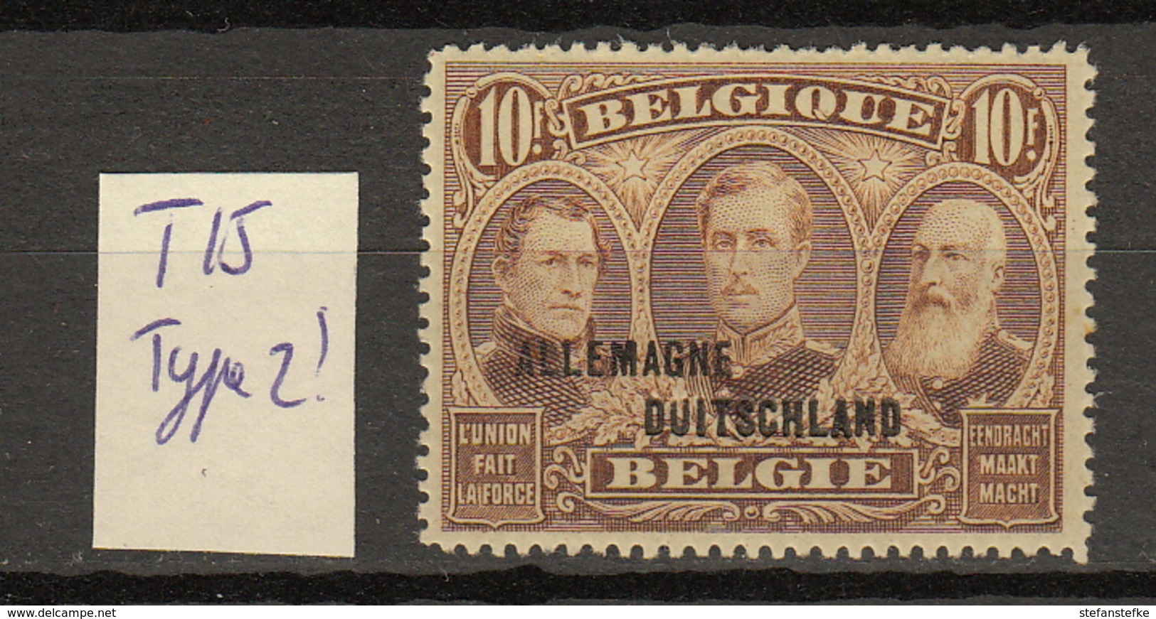 Belgie - Belgique Ocb Nr :  OC54A * MH T15 !  (zie  Scan) Type 2 Surcharge - OC38/54 Occupation Belge En Allemagne