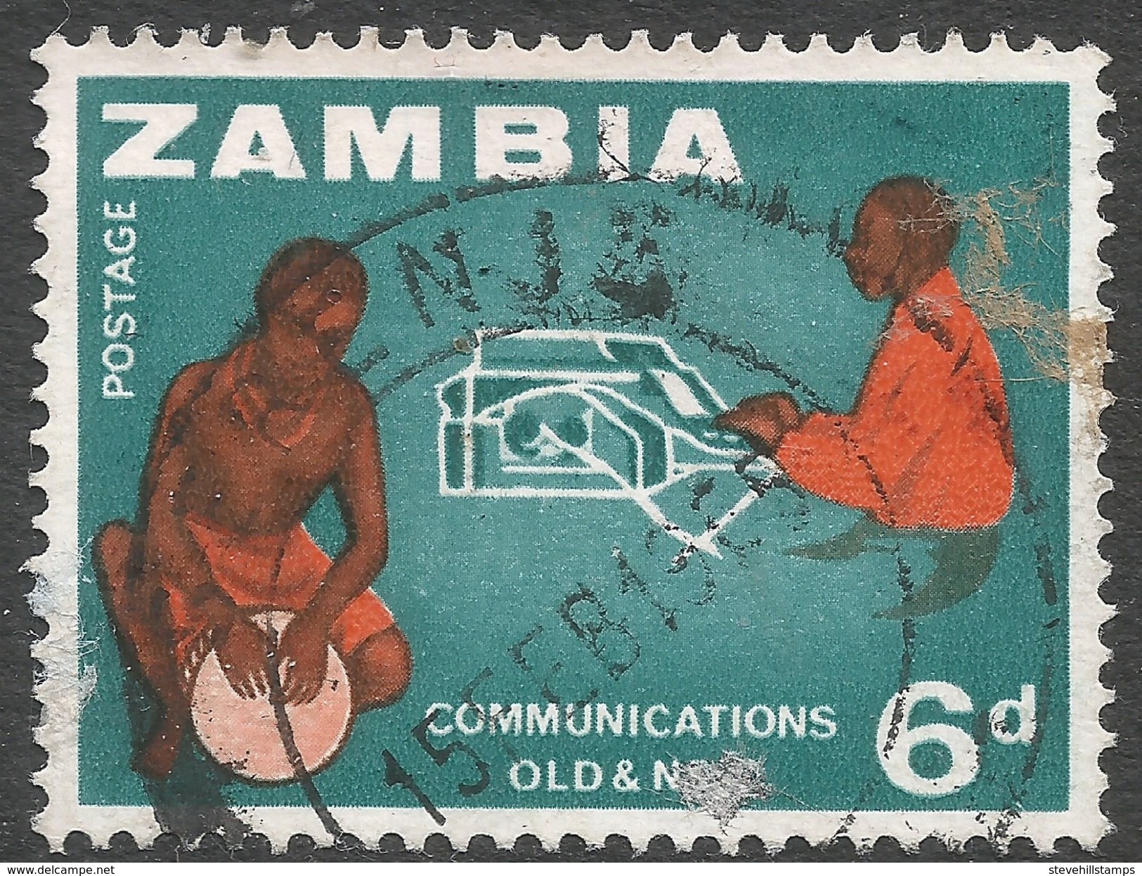 Zambia. 1964 Definitives. 6d Used. SG 99 - Zambia (1965-...)