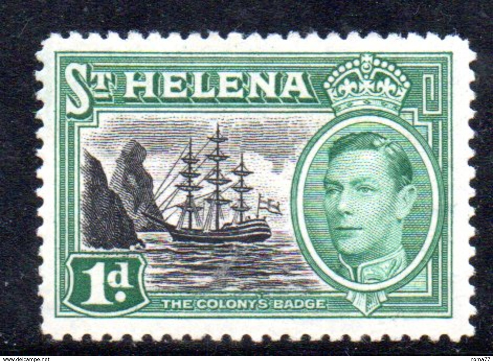 XP2043 - ST. HELENA , (Gibbons N. 132) 1 P. Verde Yvert N. 97 *  Linguella Leggera - St. Helena