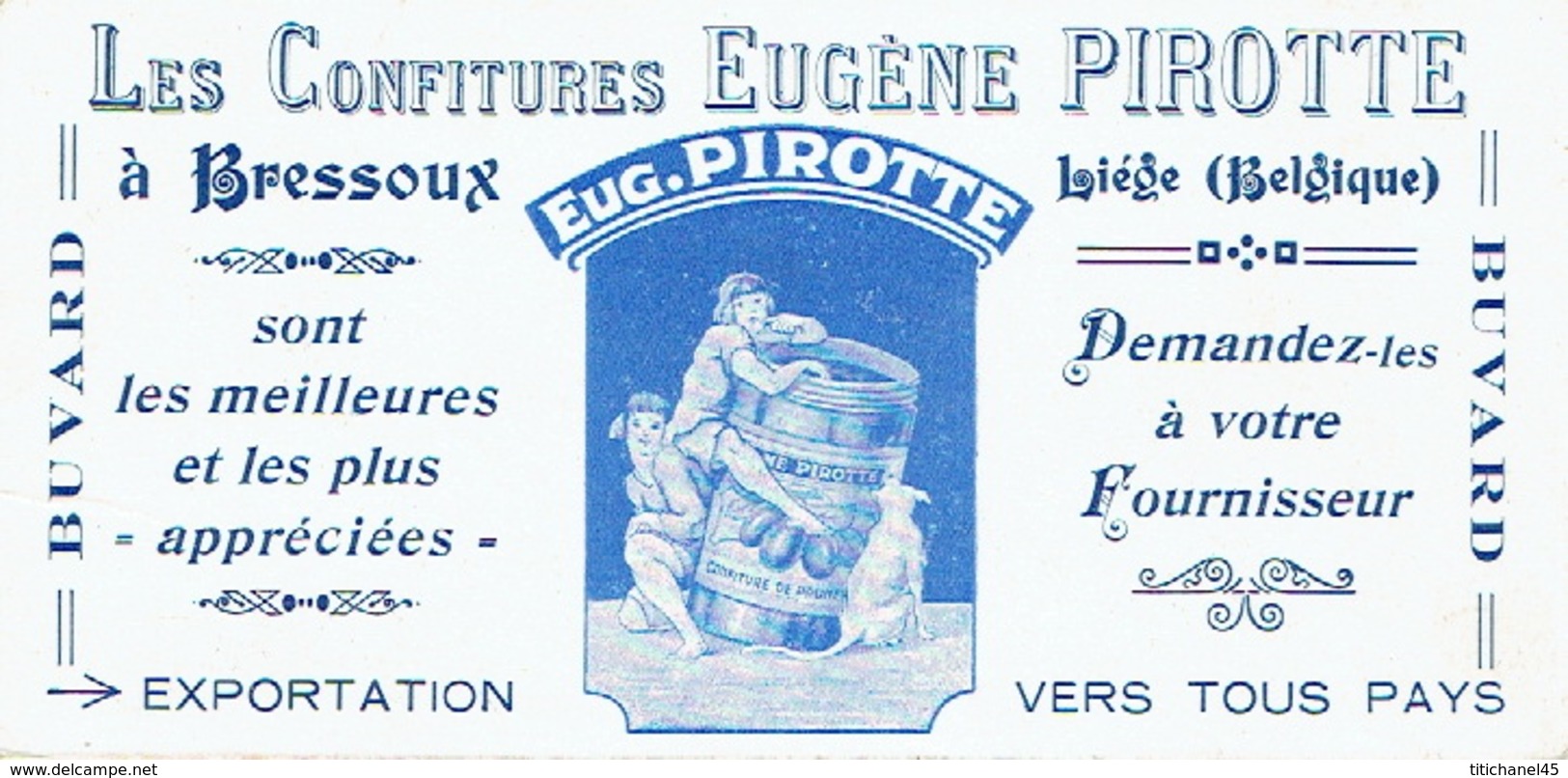 BUVARD Publicitaire Les Confitures EUGENE PIROTTE à BRESSOUX - Alimentaire