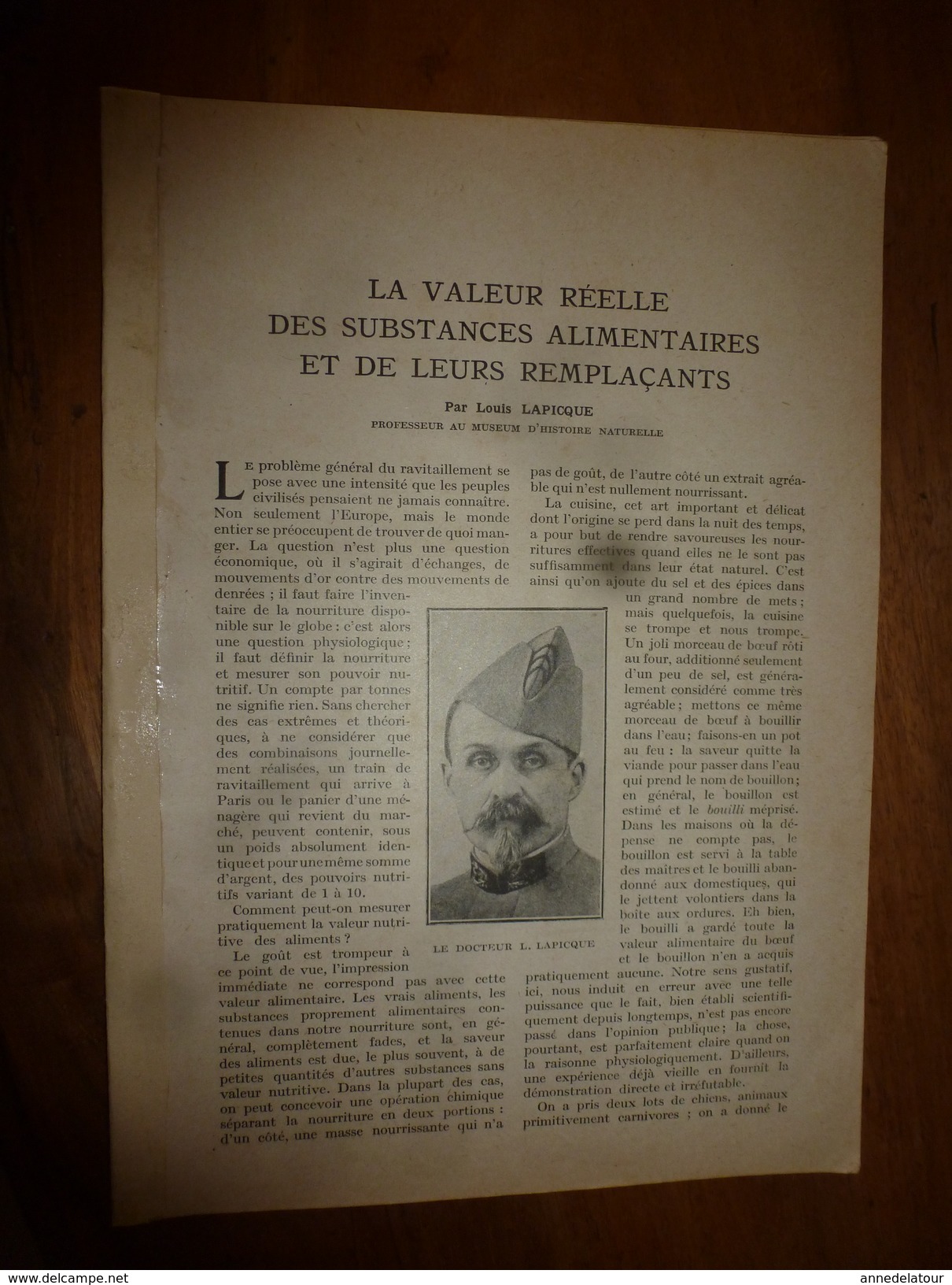 1917 LSELV :Valeur Réelle Des Aliments Et Succédanés (Louis Lapicque Pro D'hist Naturelle); NICKEL (par Charles Lordier) - Minerales