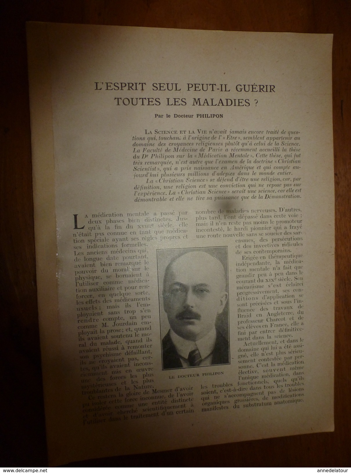 1917 LSELV :L'esprit Seul Peut-il Guérir Toutes Les Maladies ? (par Le Dr Philipon); La Retraite Allemande - Autres & Non Classés