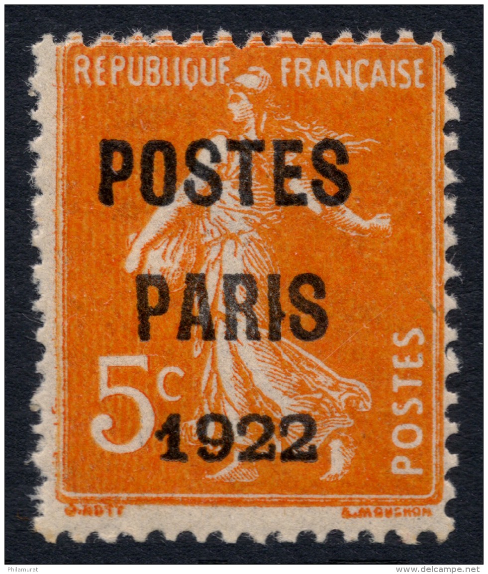 France Préoblitérés N°30, POSTES PARIS 1922, Neuf ** Sans Charnière COTE 350 &euro; - 1893-1947